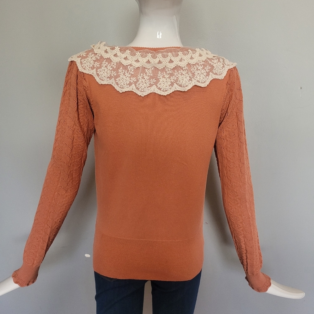 Peach Frill Cardigan, VGUC, Approximate Size M - Picture 5 of 8